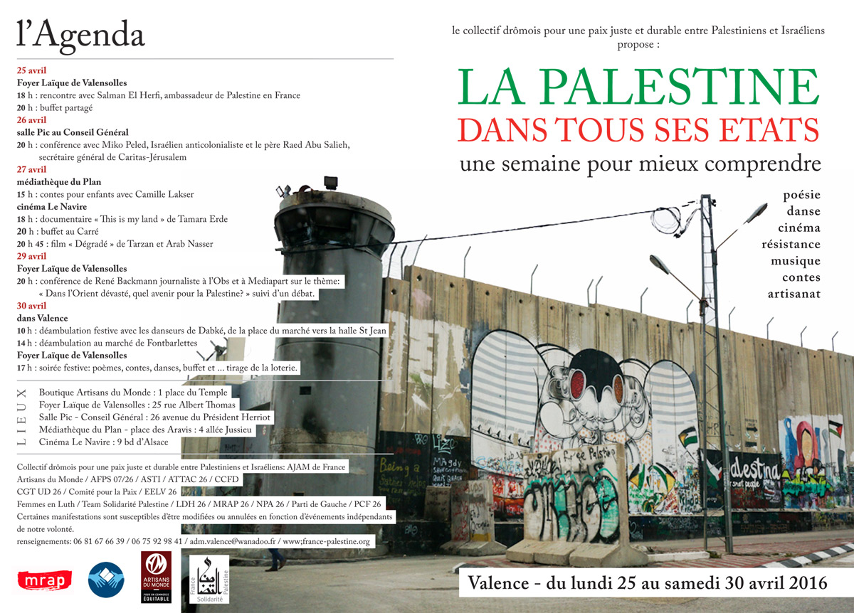 bomsky - graphisme - tract 4 pages: la Palestine dans tous ses Etats