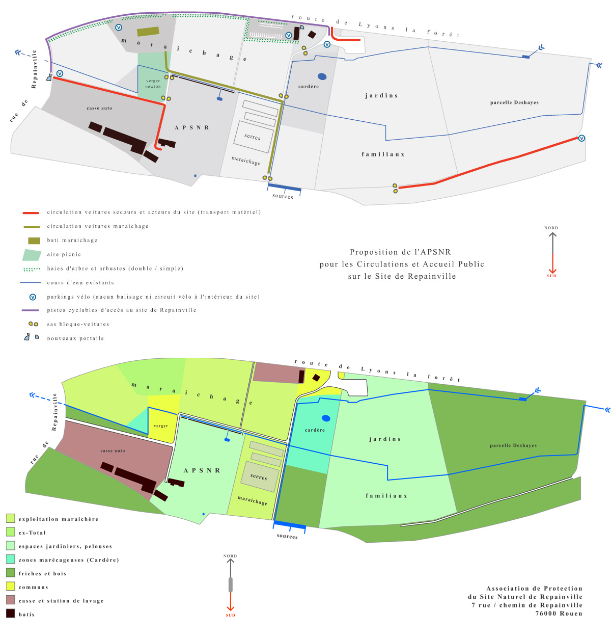 bomsky - graphisme - plans du site naturel de repainville - Rouen